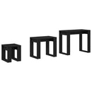 vidaXL Egymásba helyezhető asztalok 3 pcs Fekete tölgy Faanyag