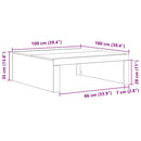 vidaXL Dohányzóasztal Fekete tölgy 100 x 100 x 35 cm Faanyag