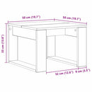 vidaXL Dohányzóasztal Fekete tölgy 50 x 50 x 35 cm Faanyag