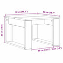 vidaXL Dohányzóasztal Fekete tölgy 50 x 50 x 35 cm Faanyag