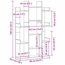 vidaXL Könyvszekrény Fekete tölgy 86 x 25,5 x 140 cm Faanyag