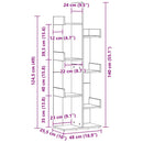 vidaXL Könyvszekrény Fekete tölgy 48 x 25,5 x 140 cm Faanyag