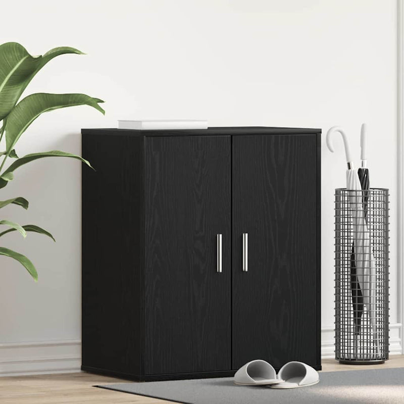 vidaXL Cipősszekrény polcokkal Musta tammi 60 x 35 x 70 cm Faanyag