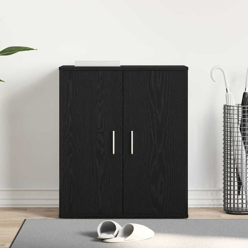 vidaXL Cipősszekrény polcokkal Musta tammi 60 x 35 x 70 cm Faanyag