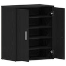 vidaXL Cipőszekrény polcokkal Fekete tölgy 60 x 35 x 70 cm Faanyag