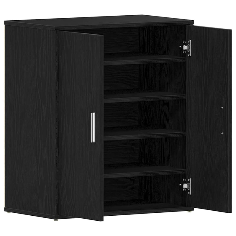 vidaXL Cipősszekrény polcokkal Musta tammi 60 x 35 x 70 cm Faanyag