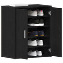 vidaXL Cipőszekrény polcokkal Fekete tölgy 60 x 35 x 70 cm Faanyag