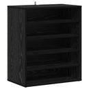 vidaXL Cipőszekrény polcokkal Fekete tölgy 60 x 35 x 70 cm Faanyag