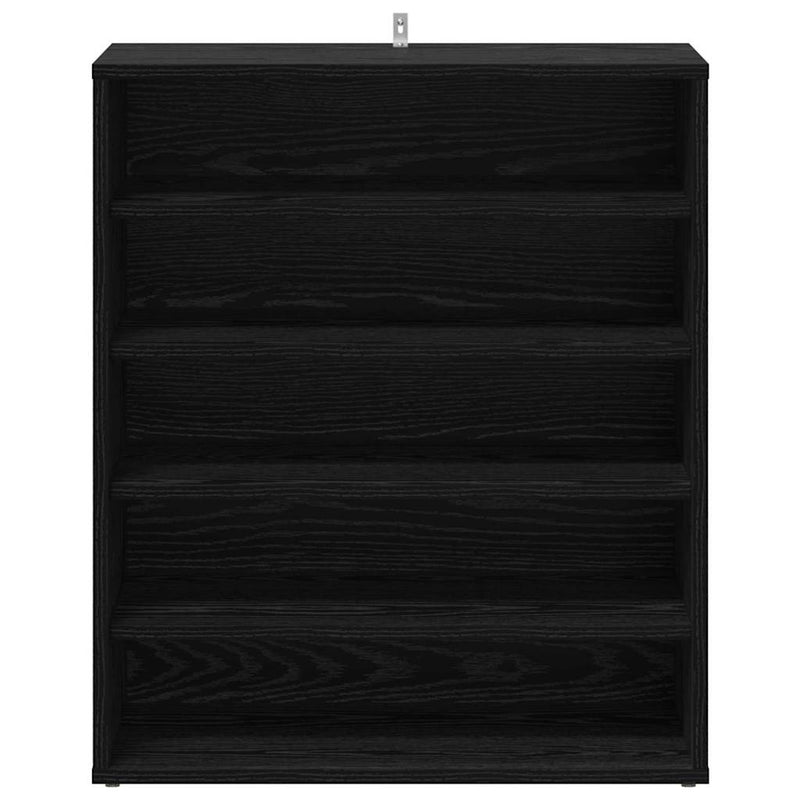 vidaXL Cipőszekrény polcokkal Fekete tölgy 60 x 35 x 70 cm Faanyag