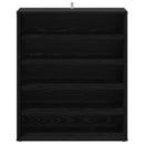 vidaXL Cipőszekrény polcokkal Fekete tölgy 60 x 35 x 70 cm Faanyag
