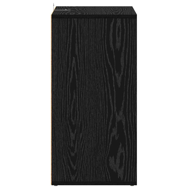 vidaXL Cipőszekrény polcokkal Fekete tölgy 60 x 35 x 70 cm Faanyag