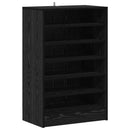 vidaXL Cipőszekrény polcokkal Fekete tölgy 60 x 35 x 92 cm Faanyag