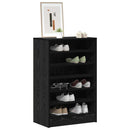 vidaXL Cipőszekrény polcokkal Fekete tölgy 60 x 35 x 92 cm Faanyag