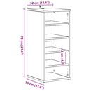 vidaXL Cipőszekrény polcokkal Fekete tölgy 32 x 35 x 70 cm Faanyag