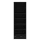 vidaXL Cipőszekrény polcokkal Fekete tölgy 32 x 35 x 90 cm Faanyag