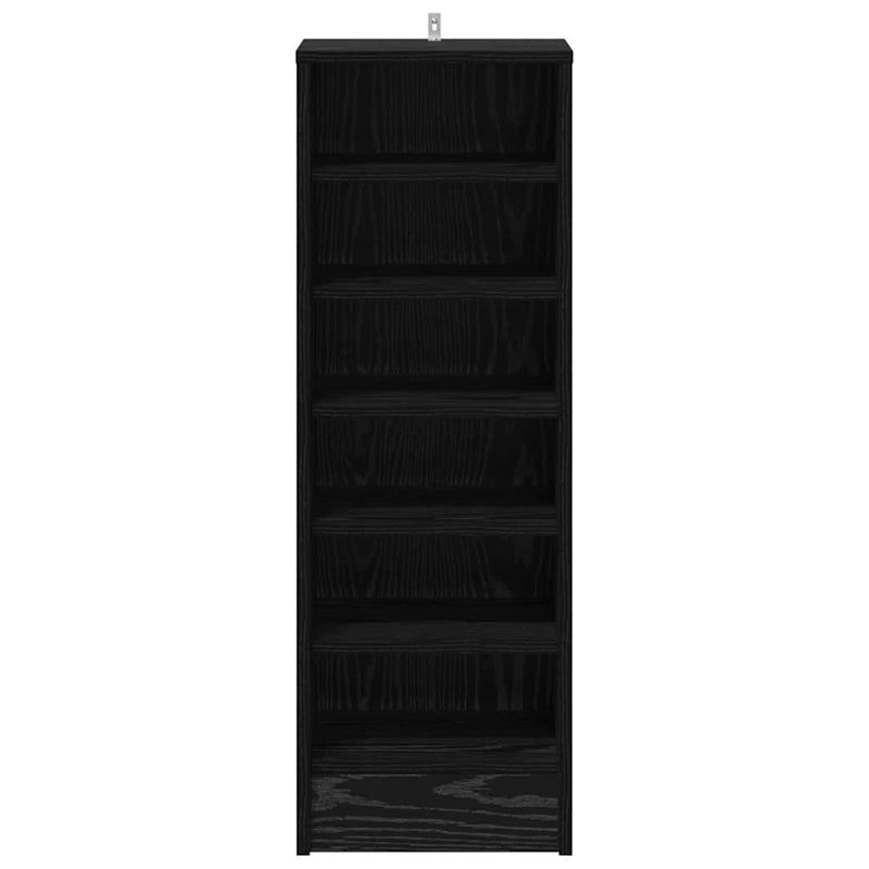 vidaXL Cipőszekrény polcokkal Fekete tölgy 32 x 35 x 90 cm Faanyag