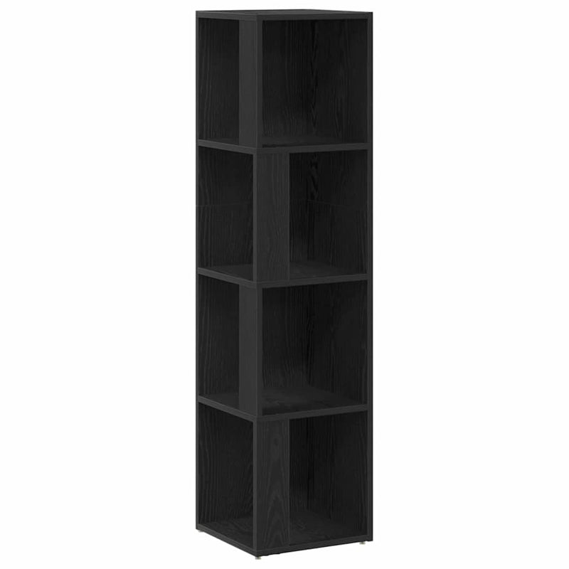 vidaXL Sarokpolcok Fekete tölgy 33 x 33 x 132 cm Faanyag