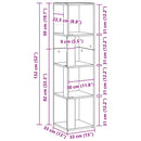 vidaXL Sarokpolcok Fekete tölgy 33 x 33 x 132 cm Faanyag