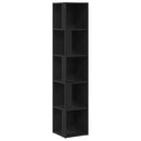 vidaXL Sarokpolcok Fekete tölgy 33 x 33 x 164,5 cm Faanyag