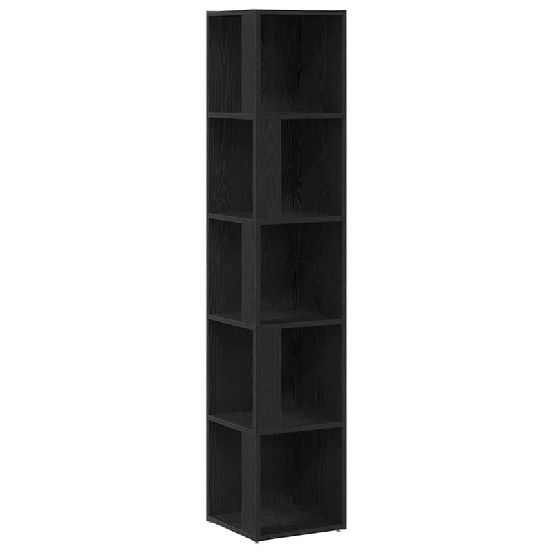 vidaXL Sarokpolcok Fekete tölgy 33 x 33 x 164,5 cm Faanyag