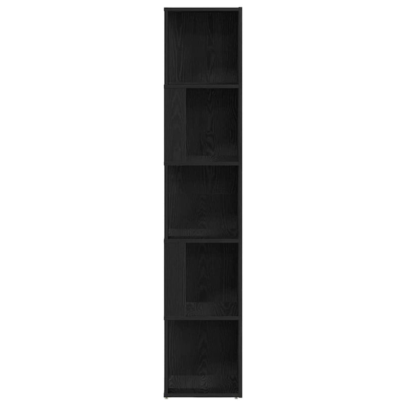 vidaXL Sarokpolcok Musta tammi 33 x 33 x 164.5 cm Faanyag