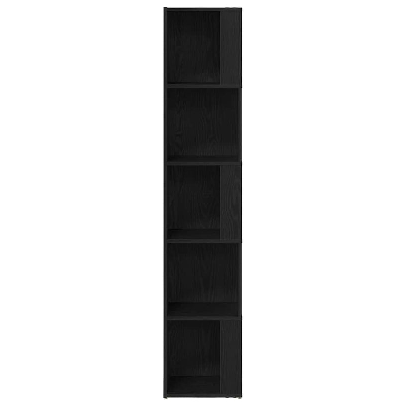 vidaXL Sarokpolcok Musta tammi 33 x 33 x 164.5 cm Faanyag