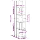 vidaXL Sarokpolcok Fekete tölgy 33 x 33 x 164,5 cm Faanyag