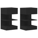 vidaXL Éjjeliszekrény 2 pcs Fekete tölgy 40 x 35 x 65 cm Faanyag