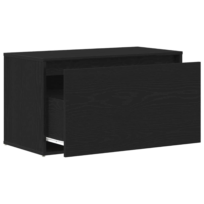 vidaXL pad fiókkal tárolóval Fekete 80 x 40 x 45 cm Faanyag