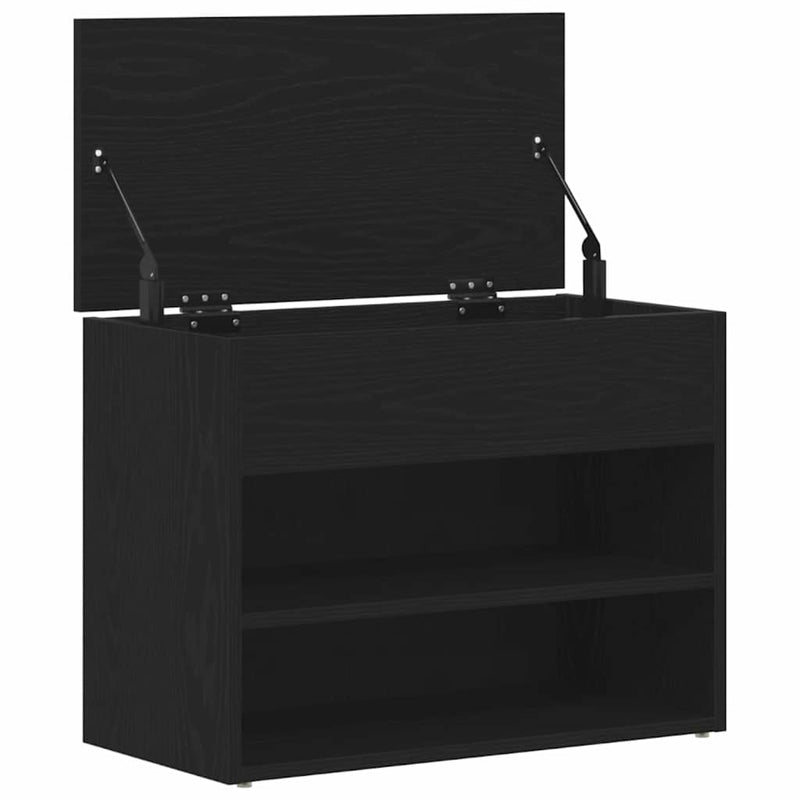 vidaXL Cipőpad polcokkal Fekete tölgy 60 x 30 x 45 cm Faanyag
