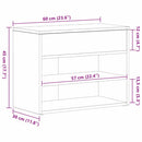 vidaXL Cipőpad polcokkal Fekete tölgy 60 x 30 x 45 cm Faanyag