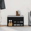 vidaXL Cipőpad polcokkal Fekete tölgy 80 x 30 x 45 cm Faanyag