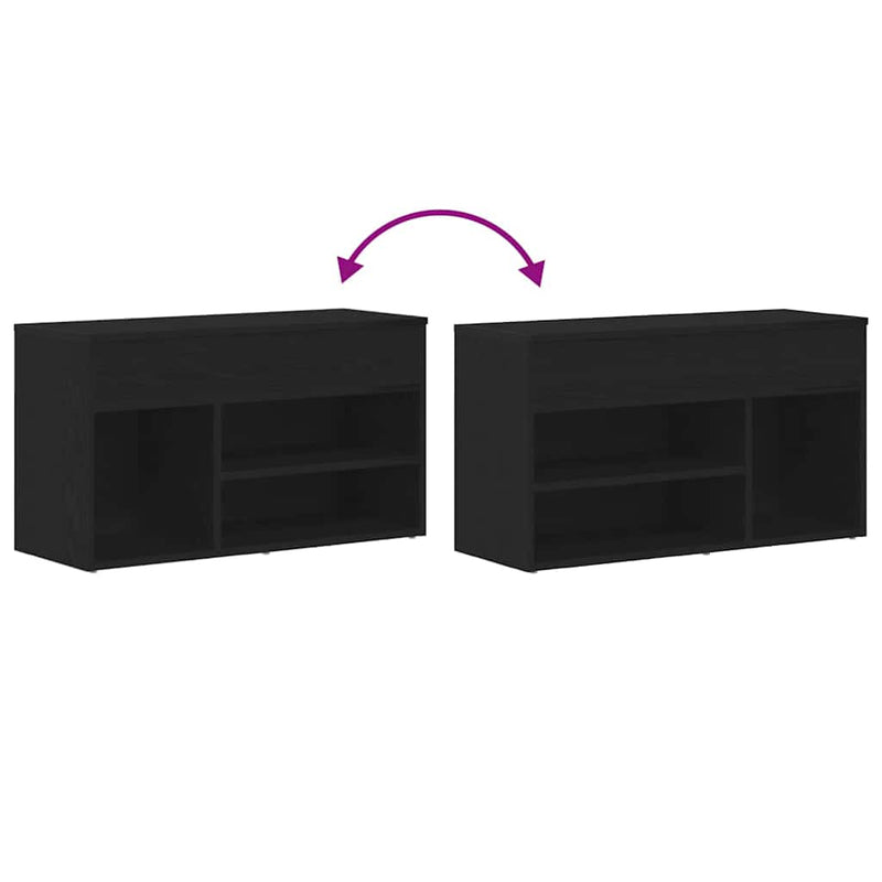 vidaXL Cipőpad polcokkal Fekete tölgy 80 x 30 x 45 cm Faanyag