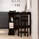 vidaXL Bárasztal polcokkal Fekete tölgy 100 x 48 x 101,5 cm Faanyag