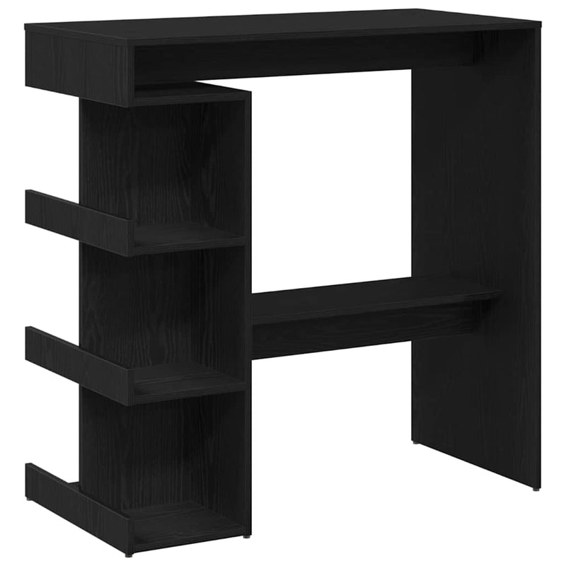 vidaXL Bárasztal polcokkal Musta tammi 100 x 48 x 101.5 cm Faanyag