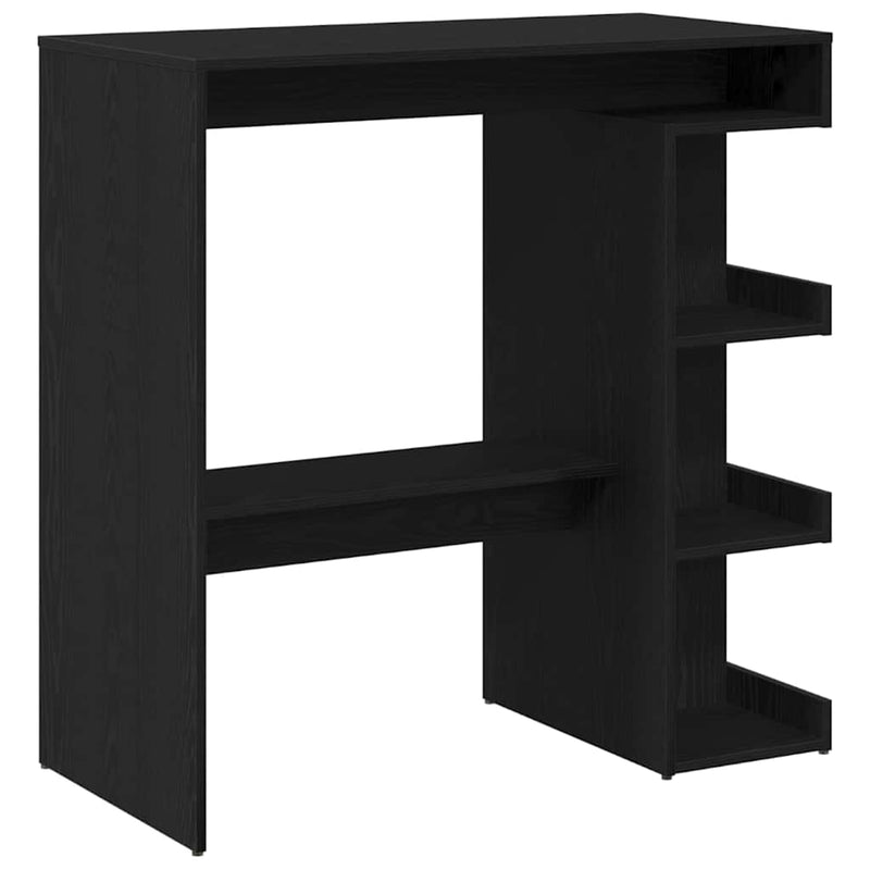 vidaXL Bárasztal polcokkal Musta tammi 100 x 48 x 101.5 cm Faanyag