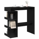 vidaXL Bárasztal polcokkal Fekete tölgy 100 x 48 x 101,5 cm Faanyag