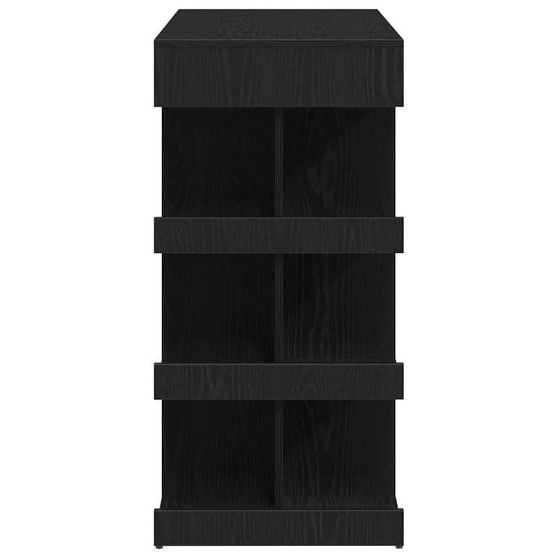 vidaXL Bárasztal polcokkal Musta tammi 100 x 48 x 101.5 cm Faanyag