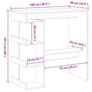 vidaXL Bárasztal polcokkal Fekete tölgy 100 x 48 x 101,5 cm Faanyag