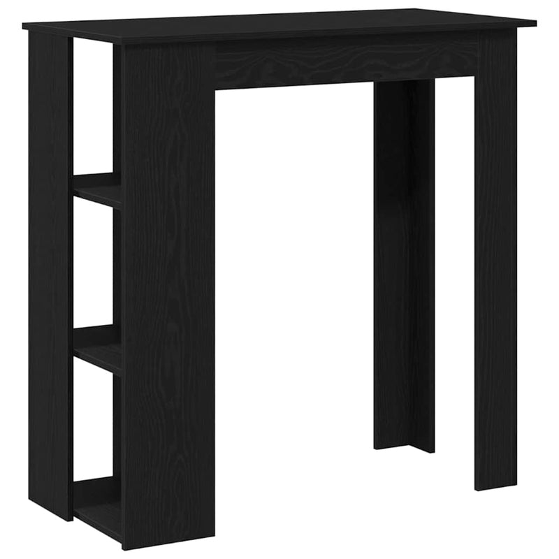 vidaXL Bárasztal polcokkal Musta tammi 102 x 50 x 103.5 cm Faanyag