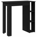 vidaXL Bárasztal polcokkal Fekete tölgy 102 x 50 x 103,5 cm Faanyag