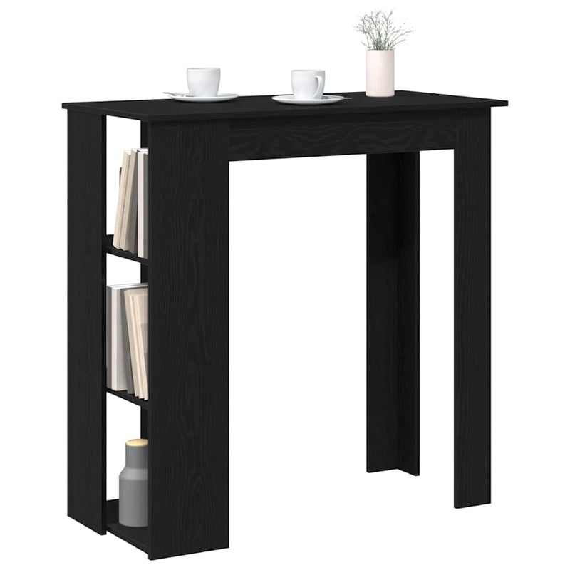 vidaXL Bárasztal polcokkal Musta tammi 102 x 50 x 103.5 cm Faanyag