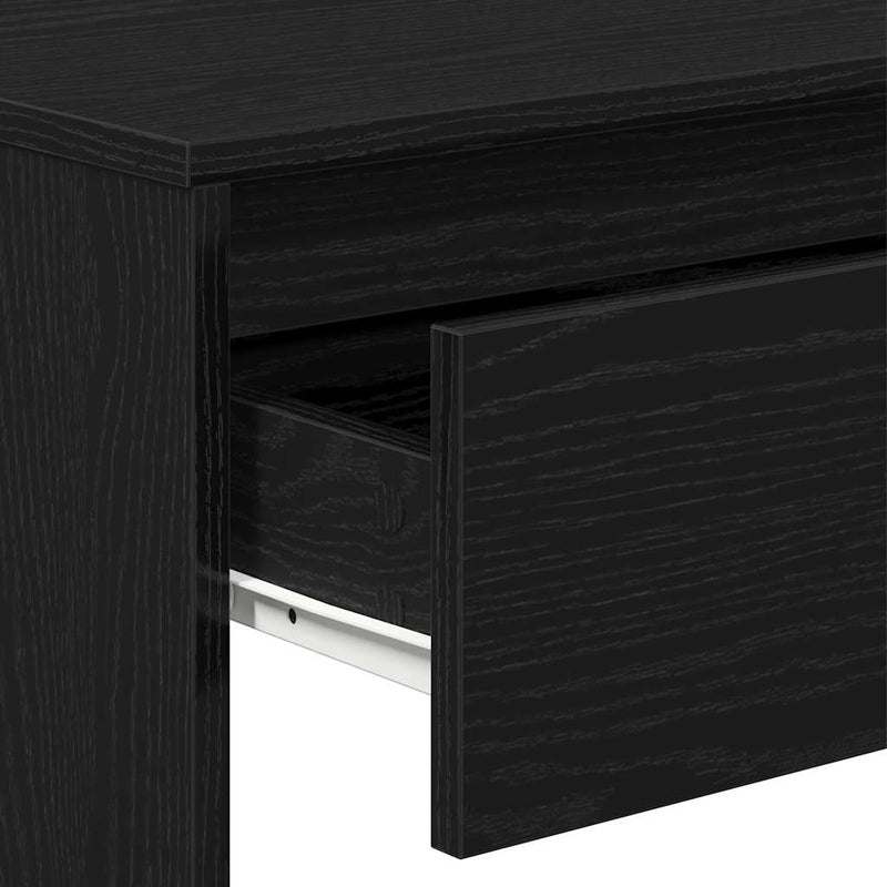 vidaXL Konzolasztal fiókkal Musta tammi 100 x 35 x 76.5 cm Faanyag