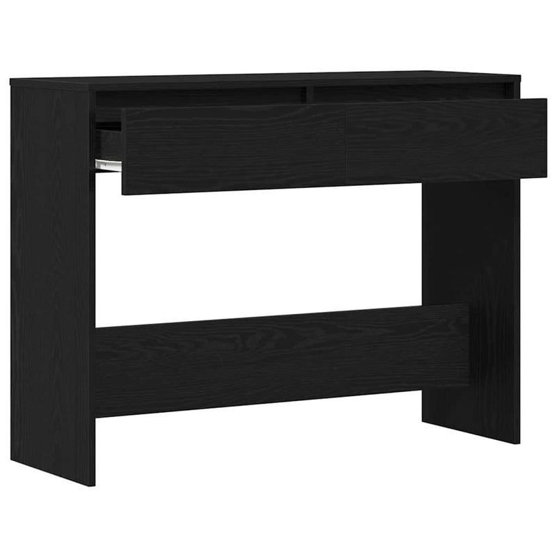 vidaXL Konzolasztal fiókkal Musta tammi 100 x 35 x 76.5 cm Faanyag