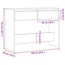 vidaXL Konzolasztal fiókkal Fekete tölgy 100 x 35 x 76,5 cm Faanyag