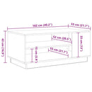 vidaXL Dohányzóasztal Fekete tölgy 102 x 55 x 43 cm Faanyag