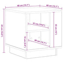 vidaXL Dohányzóasztal Fekete tölgy 40 x 40 x 43 cm Faanyag