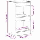 vidaXL Könyvespolc Fekete tölgy 40 x 30 x 71,5 cm Faanyag