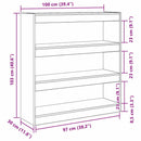 vidaXL Könyvespolc Régi fa 100 x 30 x 103 cm Faanyag