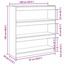 vidaXL Könyvespolc Fekete tölgy 100 x 30 x 103 cm Faanyag